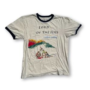 Lord of the Flies T shirt with screenprint and details on cuff and neck